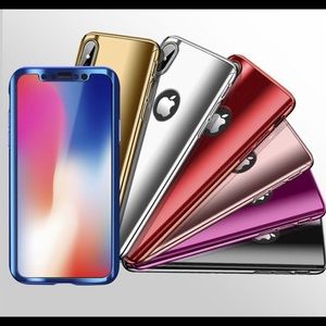 Tempered glass for iPhone X with Free Case